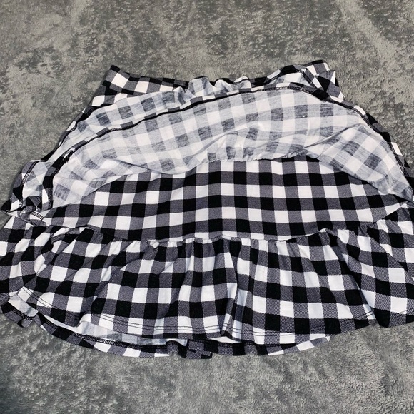 Girls Justice Black & White Plaid Ruffle Skort Size:12 - Picture 4 of 7
